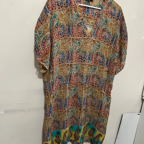 Tolani brand women's paisley print blouse bohemian-style Size Small - Picture 3 of 16